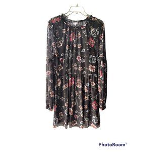 Eyeshadow Black and Floral Dress w/ Lining sz L